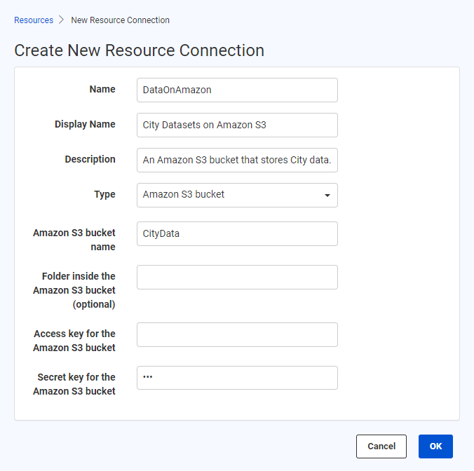 Creating a new resource